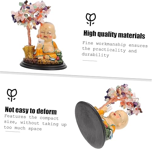 Miniatura 3 de DECHOUS Adorno clásico de Buda de resina artesanal decoración china estatuilla de Buda riendo