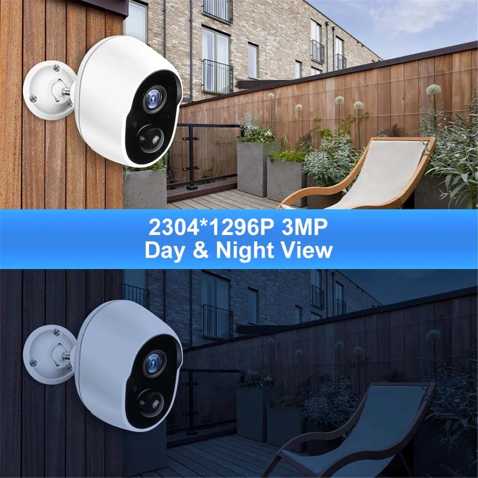 3MP Tuya Smart Life Zasilany z baterii Zewnętrzny nadzór WIFI Bezpieczeństwo Kamera do wykrywania ruchu PIR Night Vision(Camera 64G)