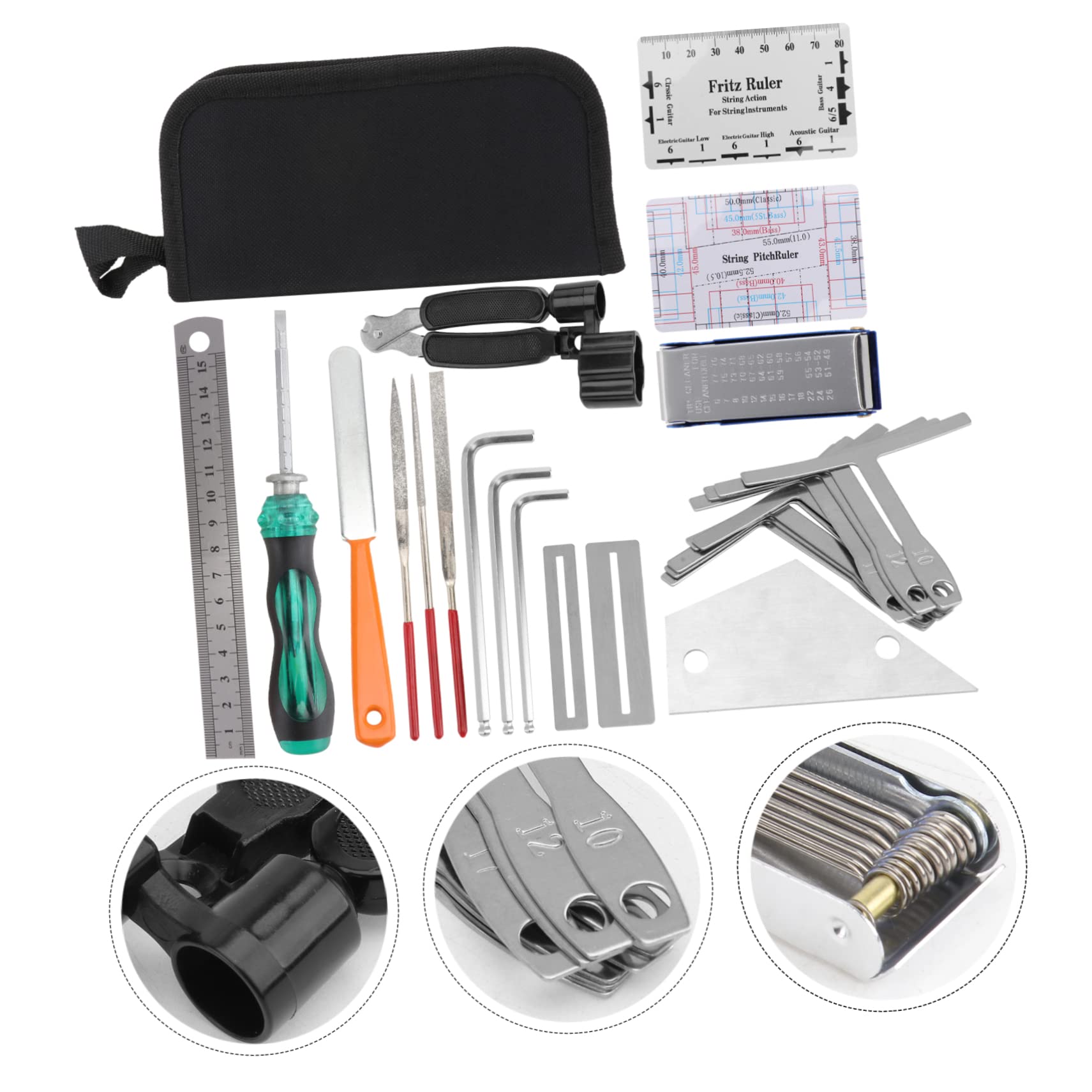 1 set Strumenti per Della Chitarra Kit Completo Riparazione e Pulizia Accessori Leggeri e Resistenti per Musicisti Professionisti e Amatoriali
