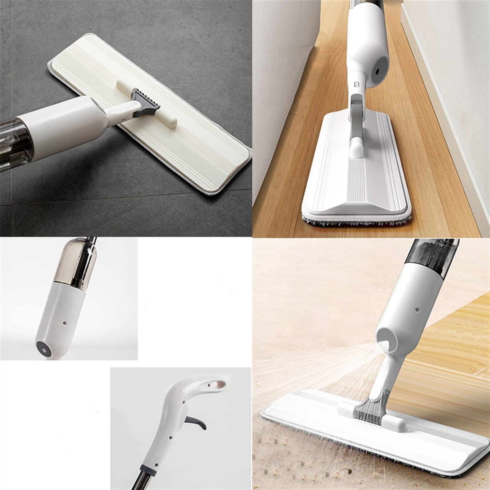 Spray FRONE CON MOJA DE MICROFIBER MOP MOP de microfibra húmeda y seco Manija giratoria Fregona con 3 almohadillas Evite lavarse a mano Herramienta de limpieza de hogar ( Color : 1 Mop 1 Cloth )