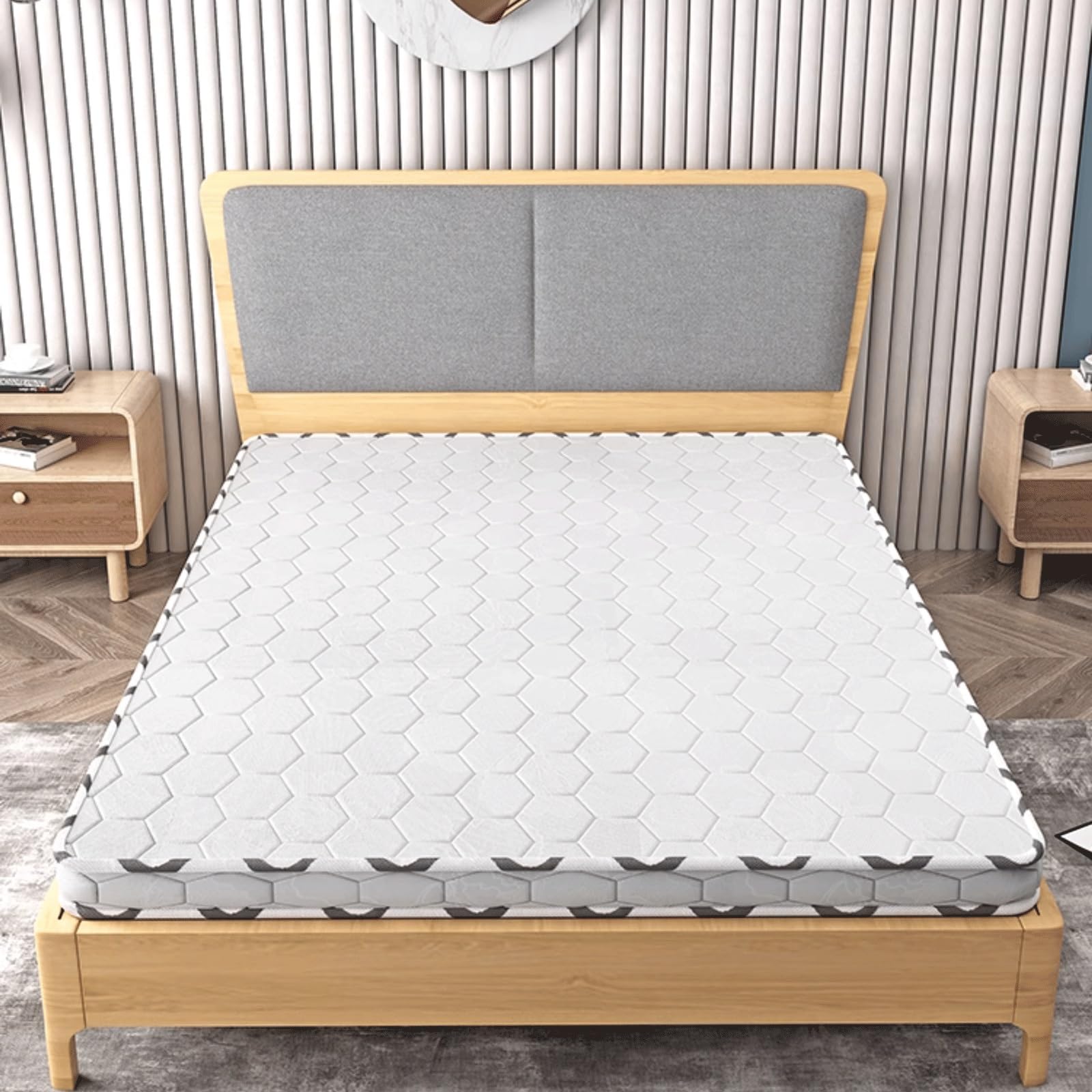 Firm Coir Mattresut Palma kokosowa dwustronna strefowa podpórka odciążenie idealne dla twardych plenerów biała 150 x 200 x 5 cm przyjazna dla środowiska t