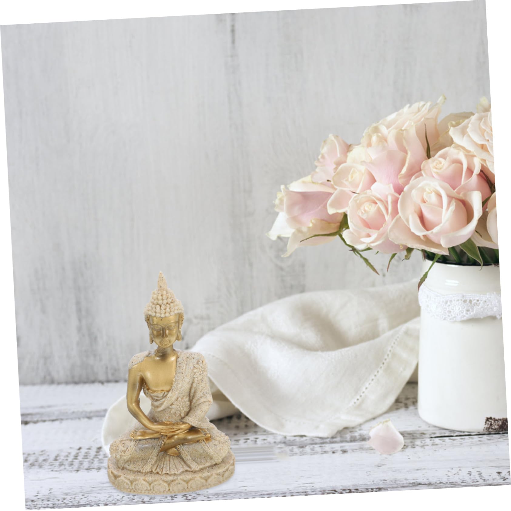 Cabilock Lot De 3 Sculptures De Bouddha en Résine pour Décoration De Table Et Offrande