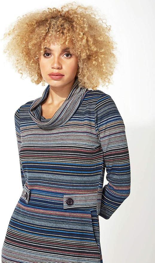 Roman Originals Cowl Neck Dress for Women UK 