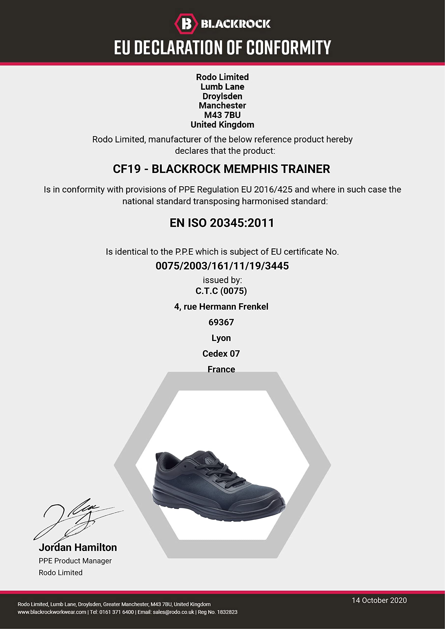 Blackrock Memphis S1 P Lightweight Non Metallic Safety Trainers