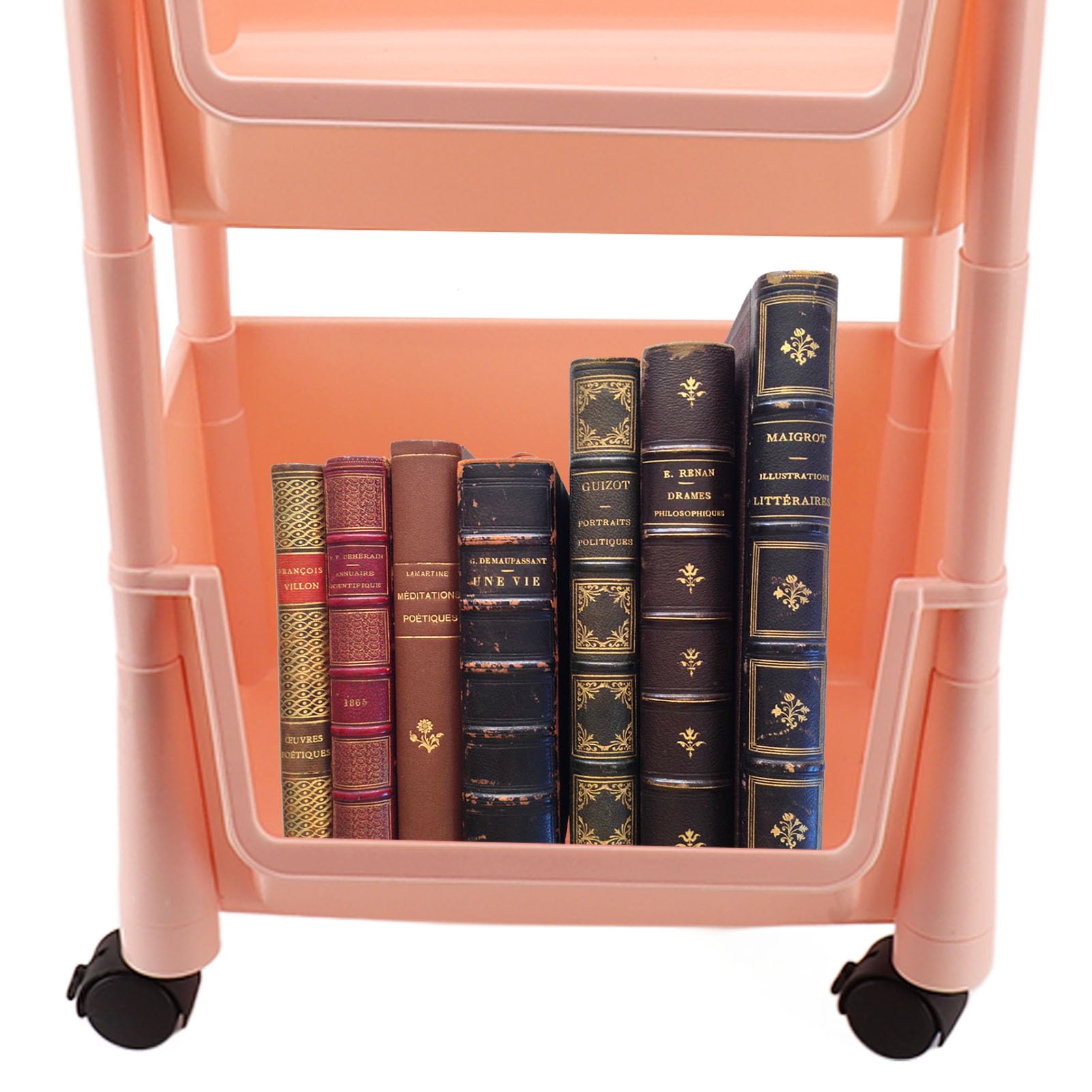 Qcwwy Carrelli Portaoggetti Librerie Scaffali Carrello Portaoggetti Mobile Scaffale per Libri con Ruote Bloccabili Rotazione a 360 Gradi per Ufficio Camera da Letto Lavanderia Dispensa Rotolamento
