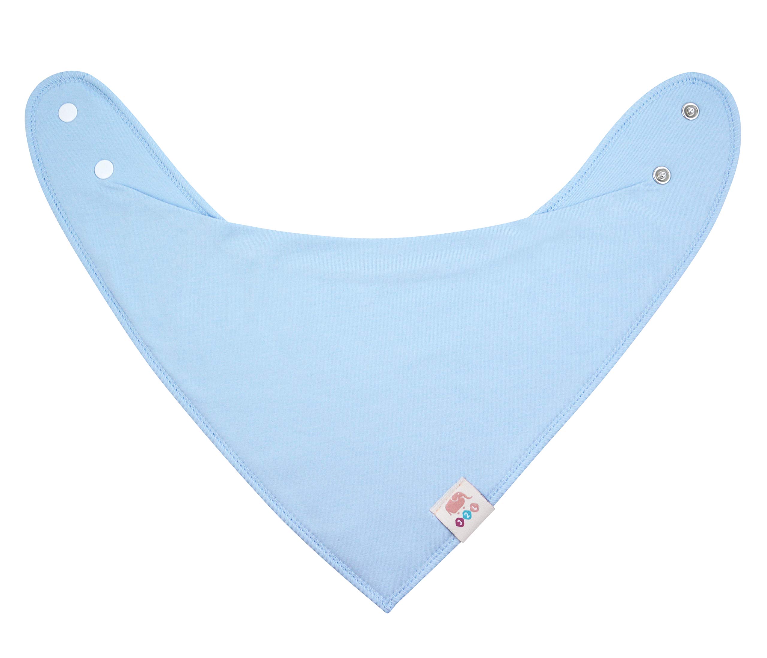 M.M.C. Set de 8 bavoirs triangulaires unis en coton avec boutons-pression réglables pour bébé garçon et fille