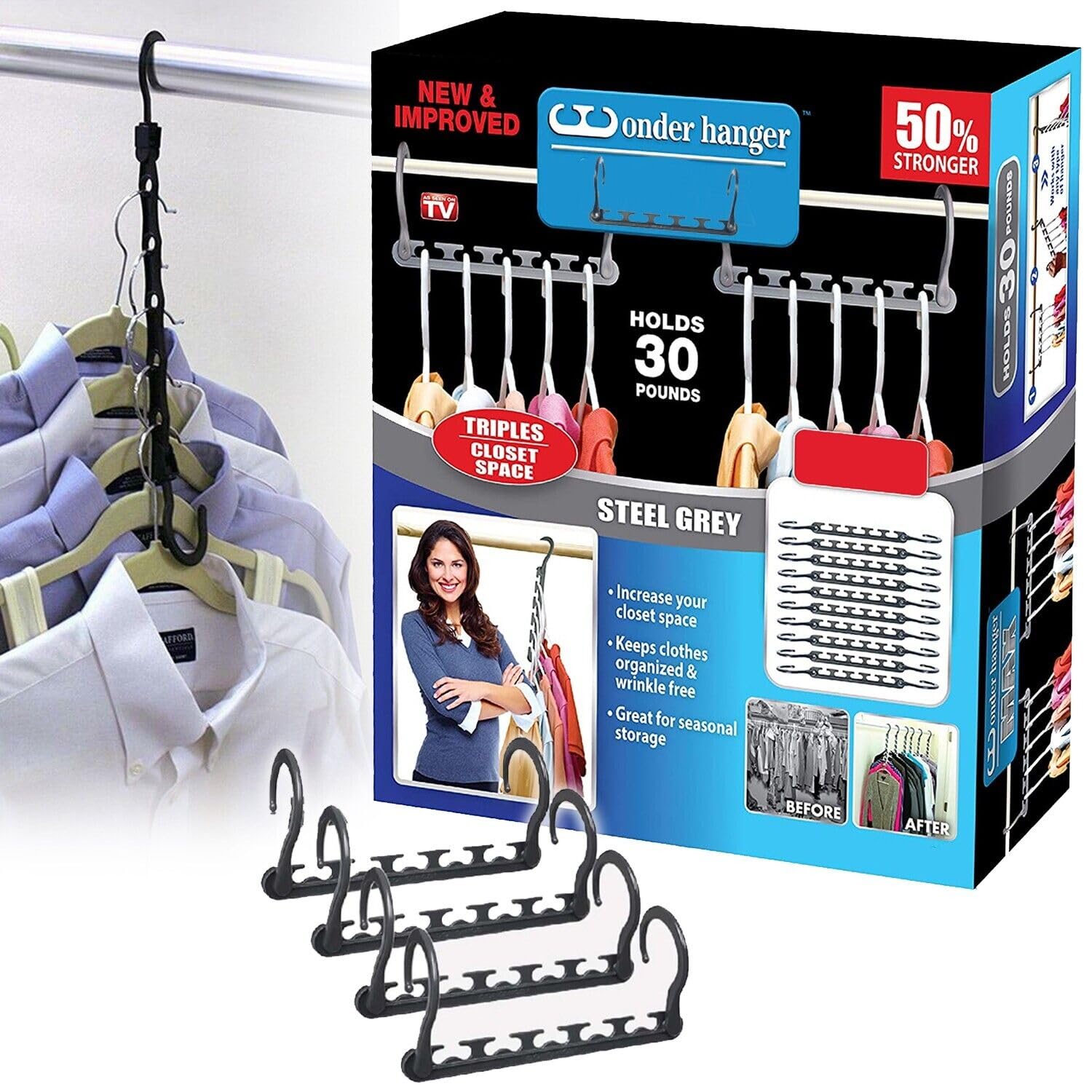Urbn Living (20) 20/24 Pcs Space Saving Clothing Hanger Organiser