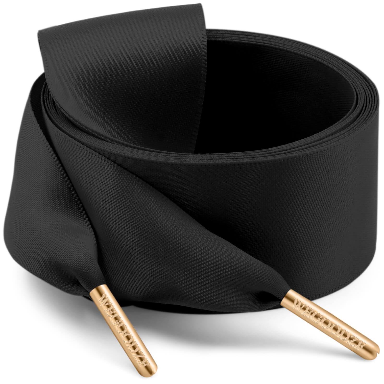 WEGOODZF Ribbon Shoe Laces for Women: 3.8CM Wide Flat Satin Silk Shoelaces 2 Pairs