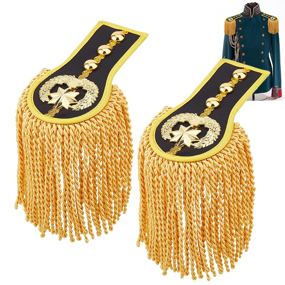 SUPERFINDINGS 2 Pcs Shoulder Epaulettes Fashion Tassel Shoulder Badge Detachable Tassel Chain Punk Fringe Jewelry Pins Tassels Chain Shoulders Badge for Men Women Jacket Suit Cosplay,Blue