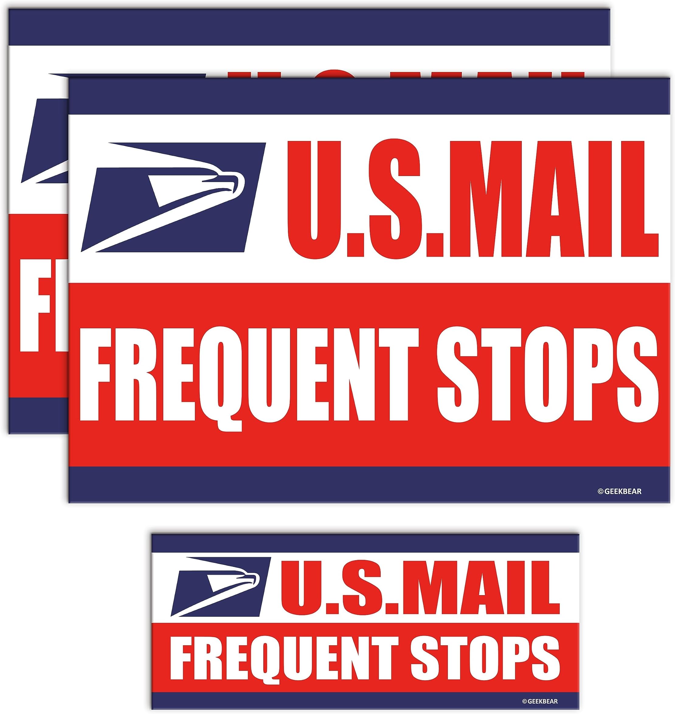 GEEKBEAR Mail Delivery Driver Car Magnet (Set of 3)