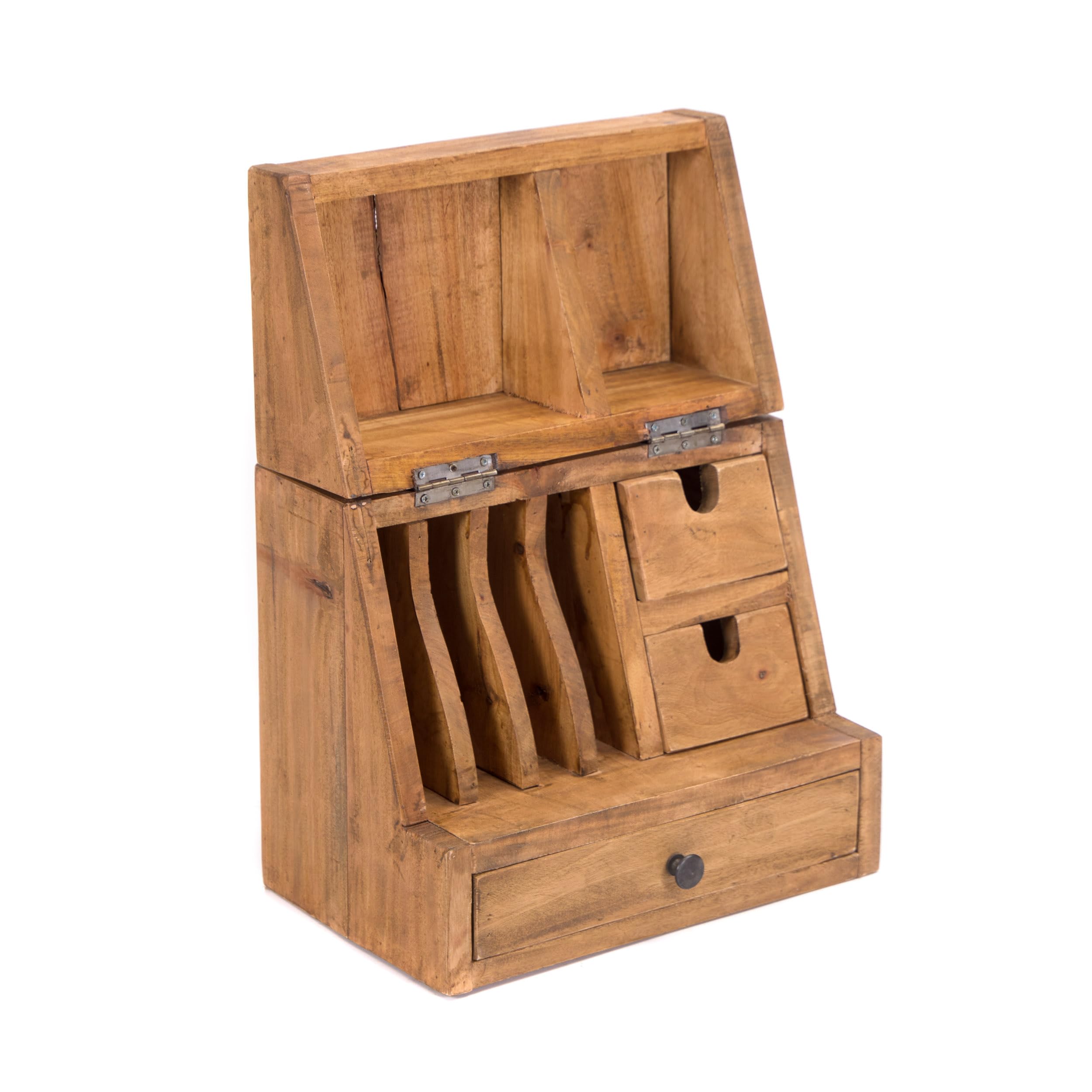 Tisch Organizer Case | klappbar, 48 cm, Mahagoni Holz | Büro Organizer, Organizer Kiste, Schreibtisch Aufbewahrung, Aufbewahrungskiste