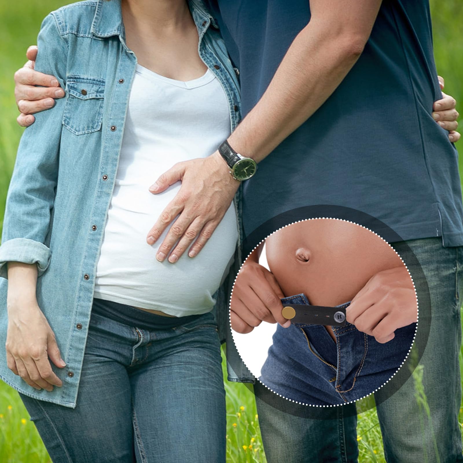 Set 8 Estensioni Per Cintura Pantaloni - Con Bottone Regolabile, Elastiche, Per Gravidanza O Comfort - Foto 11