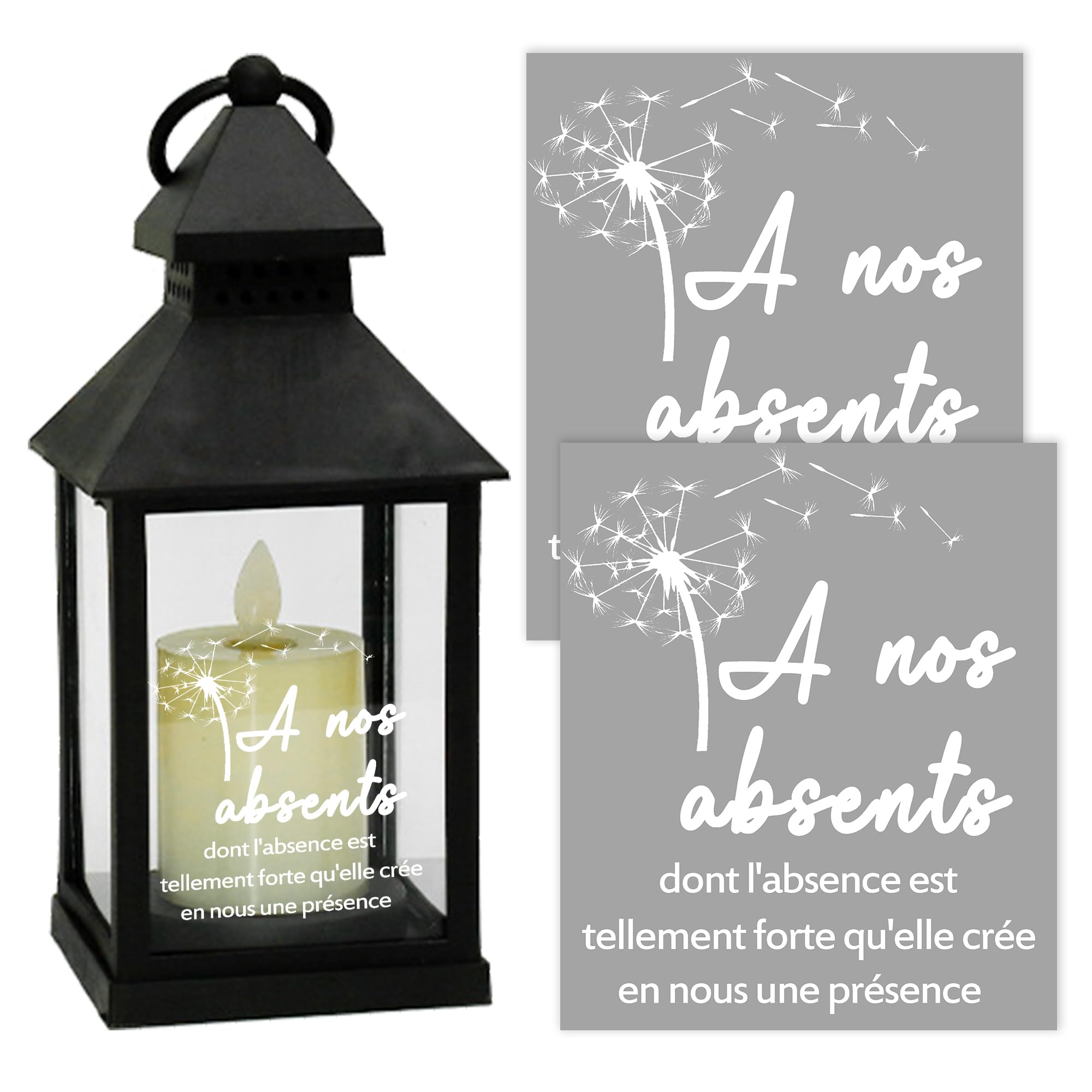 Stickers Décoratifs Pour Lanterne De Mariage - 4 Motifs (ailes D'ange, Cœur, Croix, Messages) - Hommage Aux Défunts