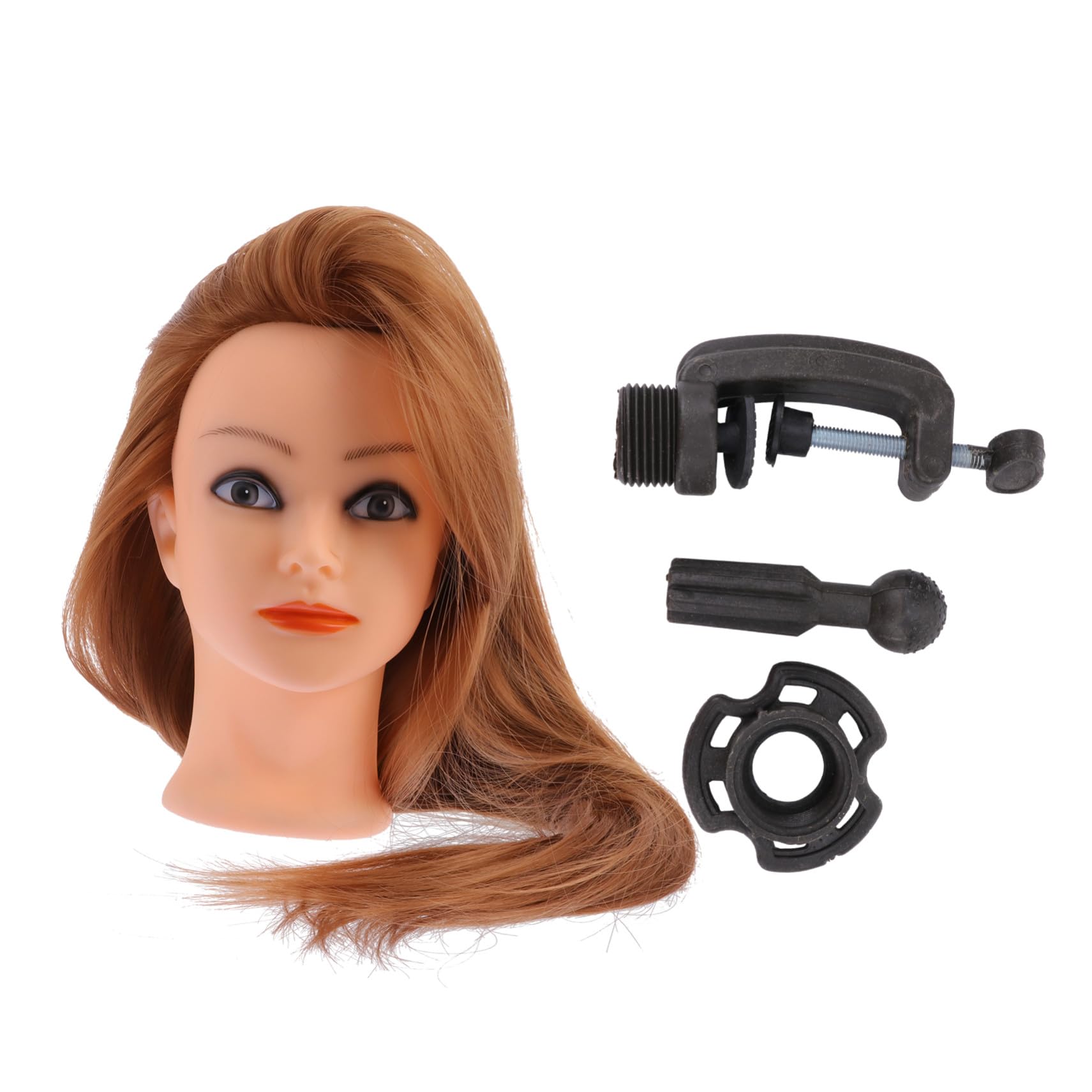 Mannequin Puppenkopf mit Hochtemperatursilk Haarstyling Puppe mit Ständer für Flechten und Dutt Geeignet für Kinder und Frauen im Friseursalon oder Zuhause