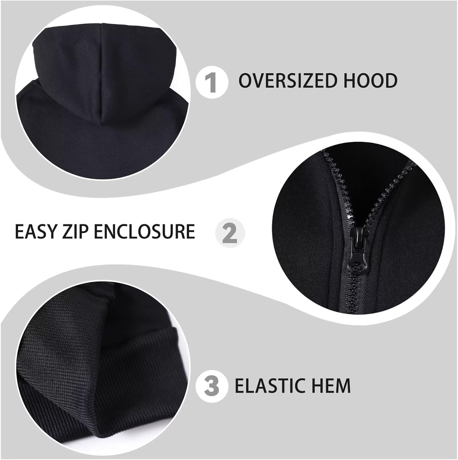 Girls Boys 2 Piece Tracksuit Athletic Sweatsuits Sets Zipper Hooded Sweatshirt and Jogger Sweatpants Clothing Sets for Kids,Black,12Y-150 - Image 5