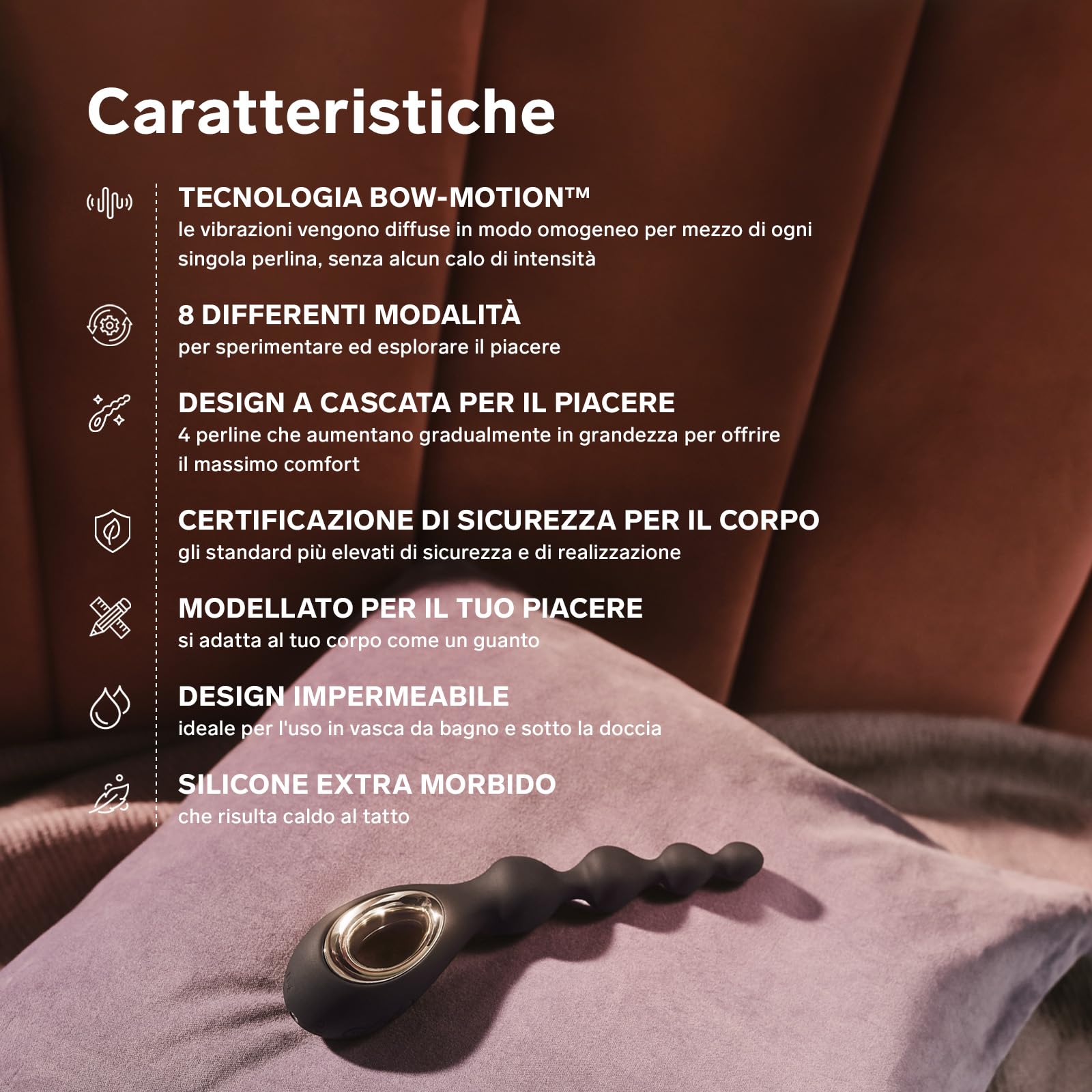 LELO SORAYA Beads Massaggiatore Anale con Perline, con Tecnologia Bow-Motion e 8 Modalità di Vibrazione, Vibratore Anale, Perle Anali, Violet Dusk