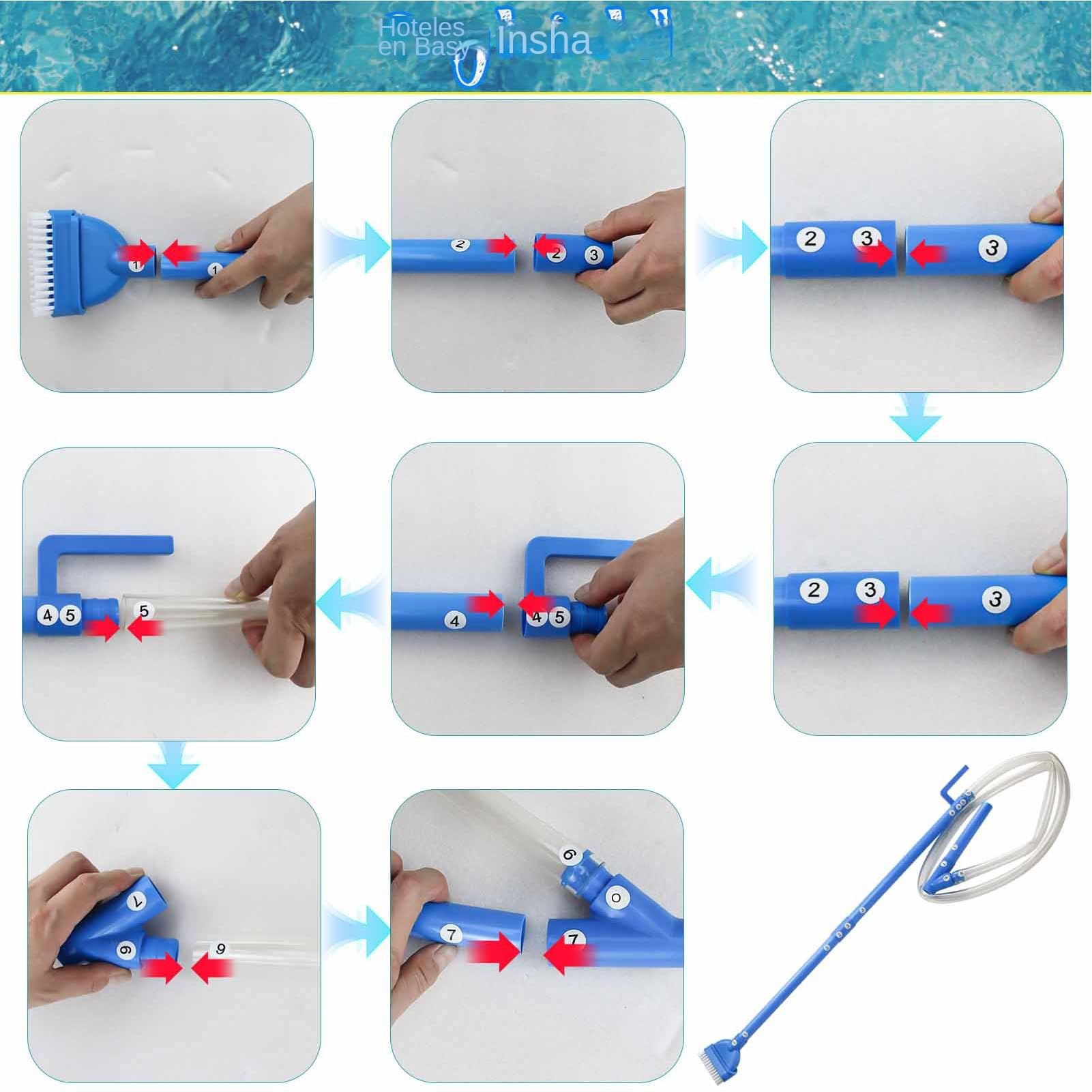 Aspirador - Aspirador para Piscinas Sin Cable - Herramienta De Limpieza Segura Y Eficiente con Diseño Ergonómico para Eliminar Algas Suciedad Y del