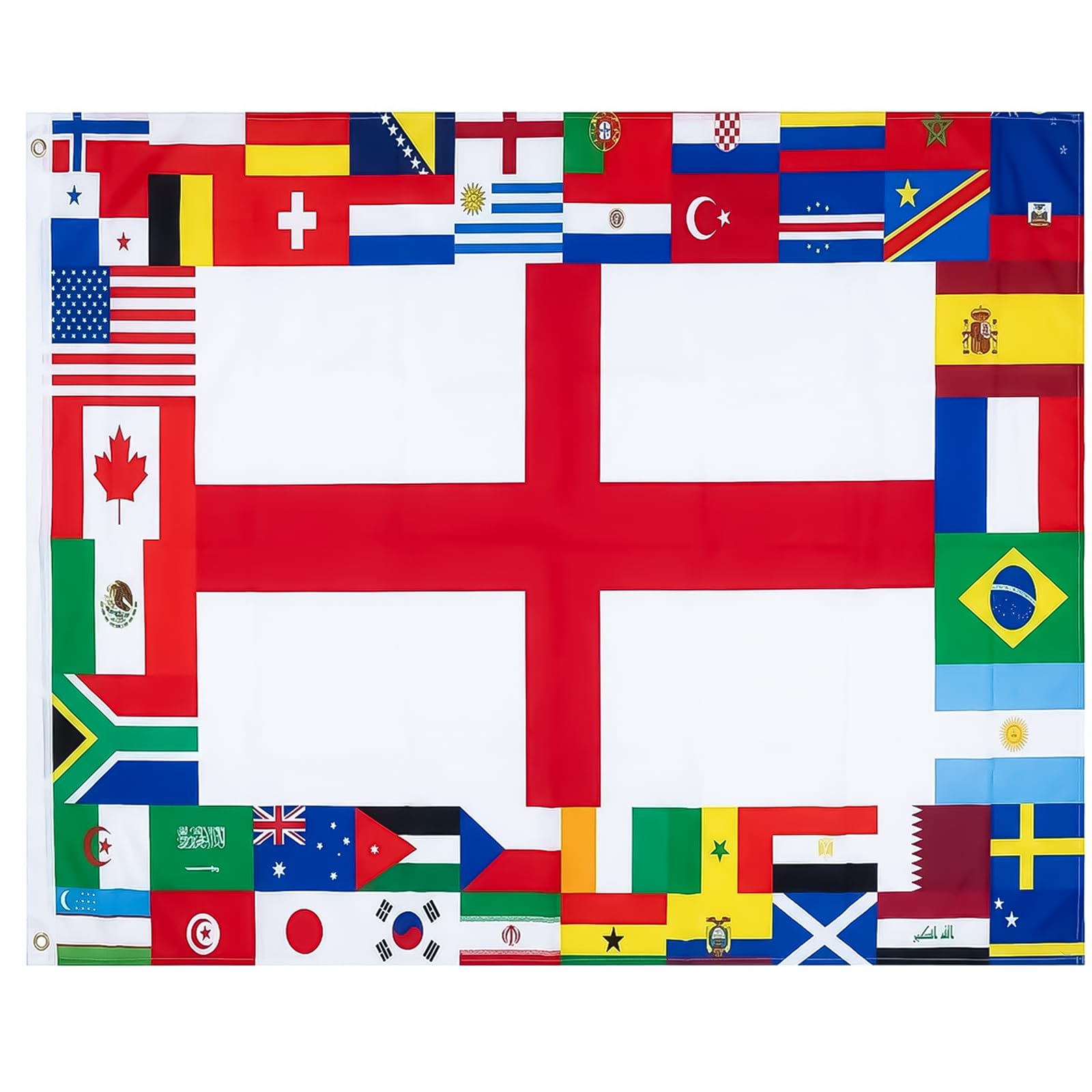 Haoyic World Cup Flags, 150x90cm International 48 Country Flag Decorations, Football Supporters Banner, Polyester Display for Football Fans