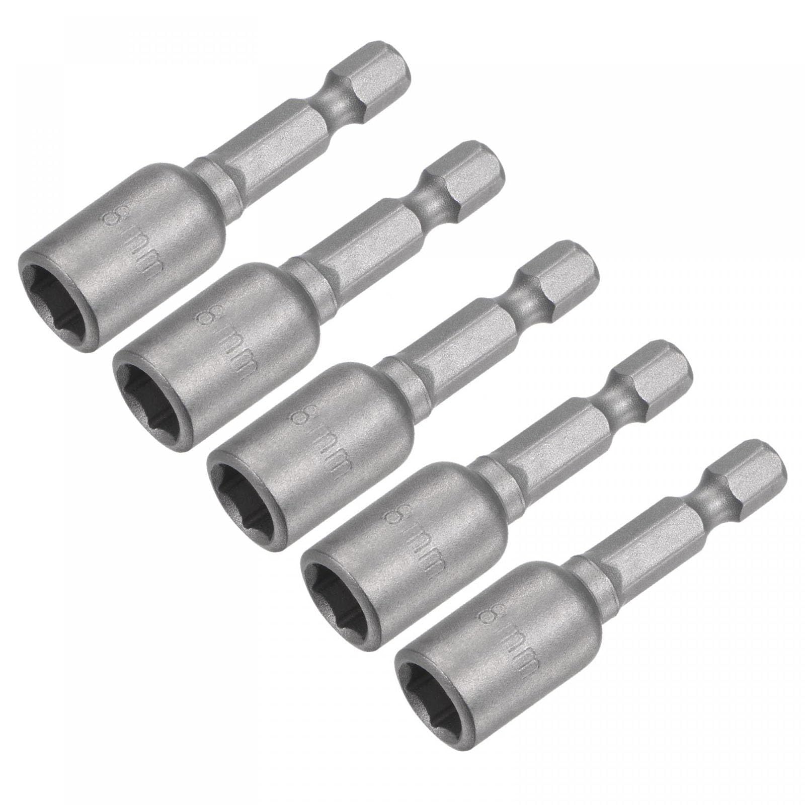 TA-VIGOR 5Pcs 8mm Magnetic Nut Setter Driver Drill Bit Set, 1/4 inch Hex Shank Quick Change