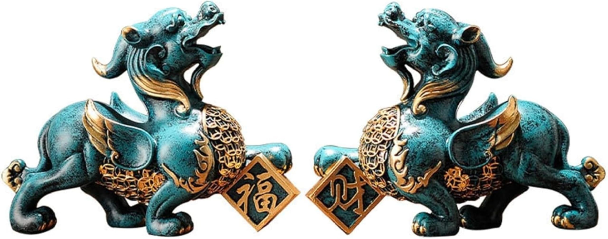 Amazon.co.jp: Geyaziu貔貅 一対 ペア ヒキュウ 風水 置物 招財 金運