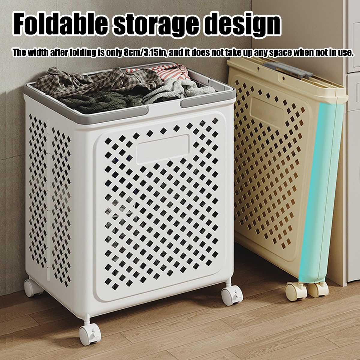 Panier à linge pliable avec roulettes Panier à linge sur pied en plastique Organisateur de linge Panier à linge pliable avec roulettes Panier à linge sur pied en plastique Organisateur de linge