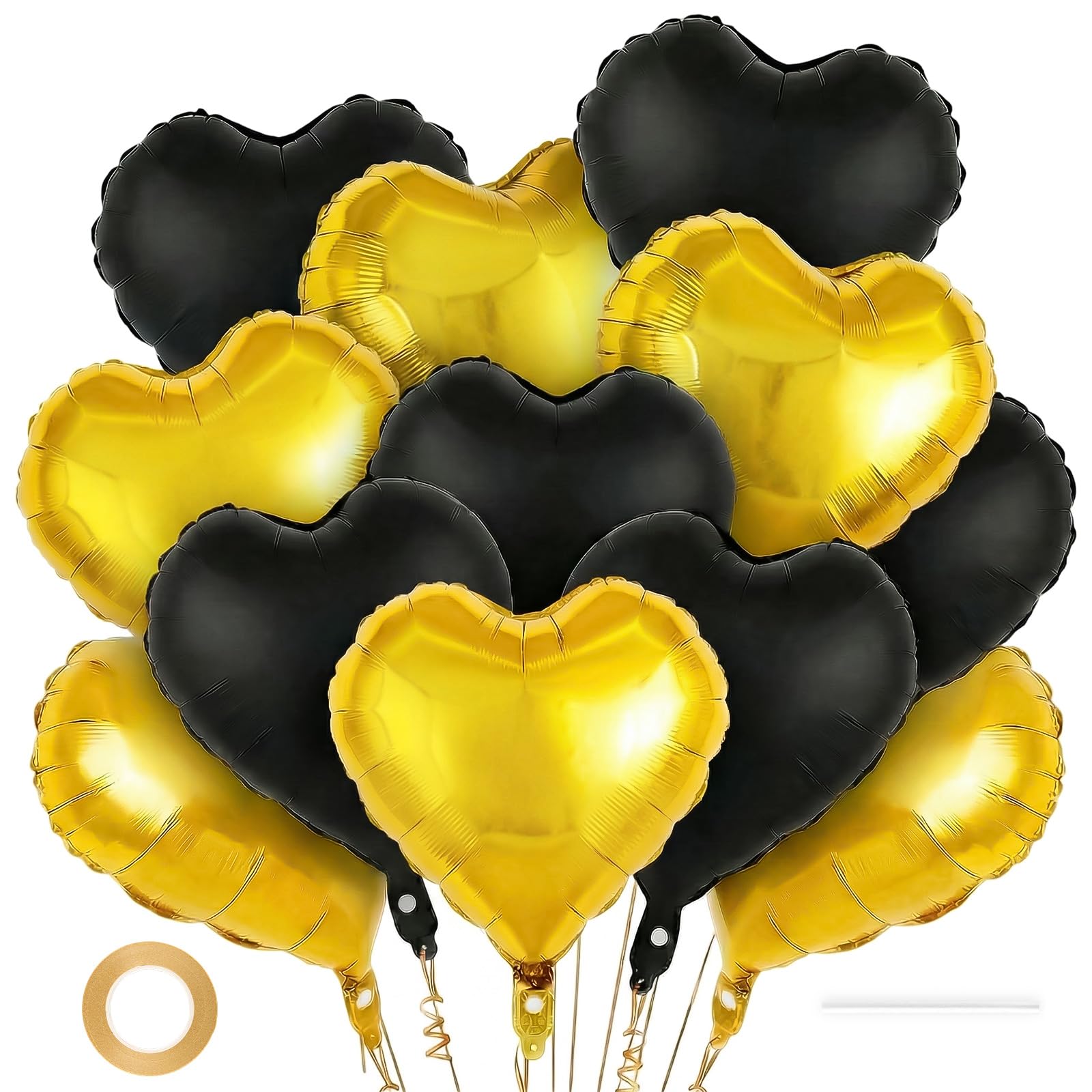 12 Pcs Colorful Heart Balloons,18 Inch Heart Foil Balloons Love Balloon Valentine Balloon for Birthday Party Wedding Engagement Party Baby Shower Valentine Day Decorations