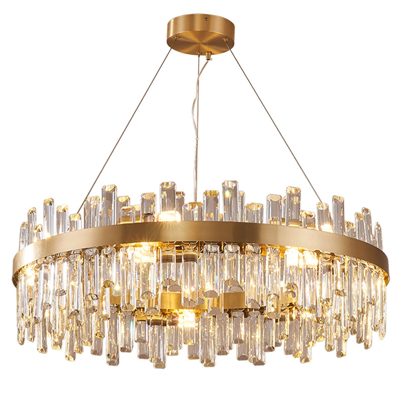 LYMSXAZOU Luxury Crystal Chandelier Ceiling Light for Modern Living Room Color Adjustable