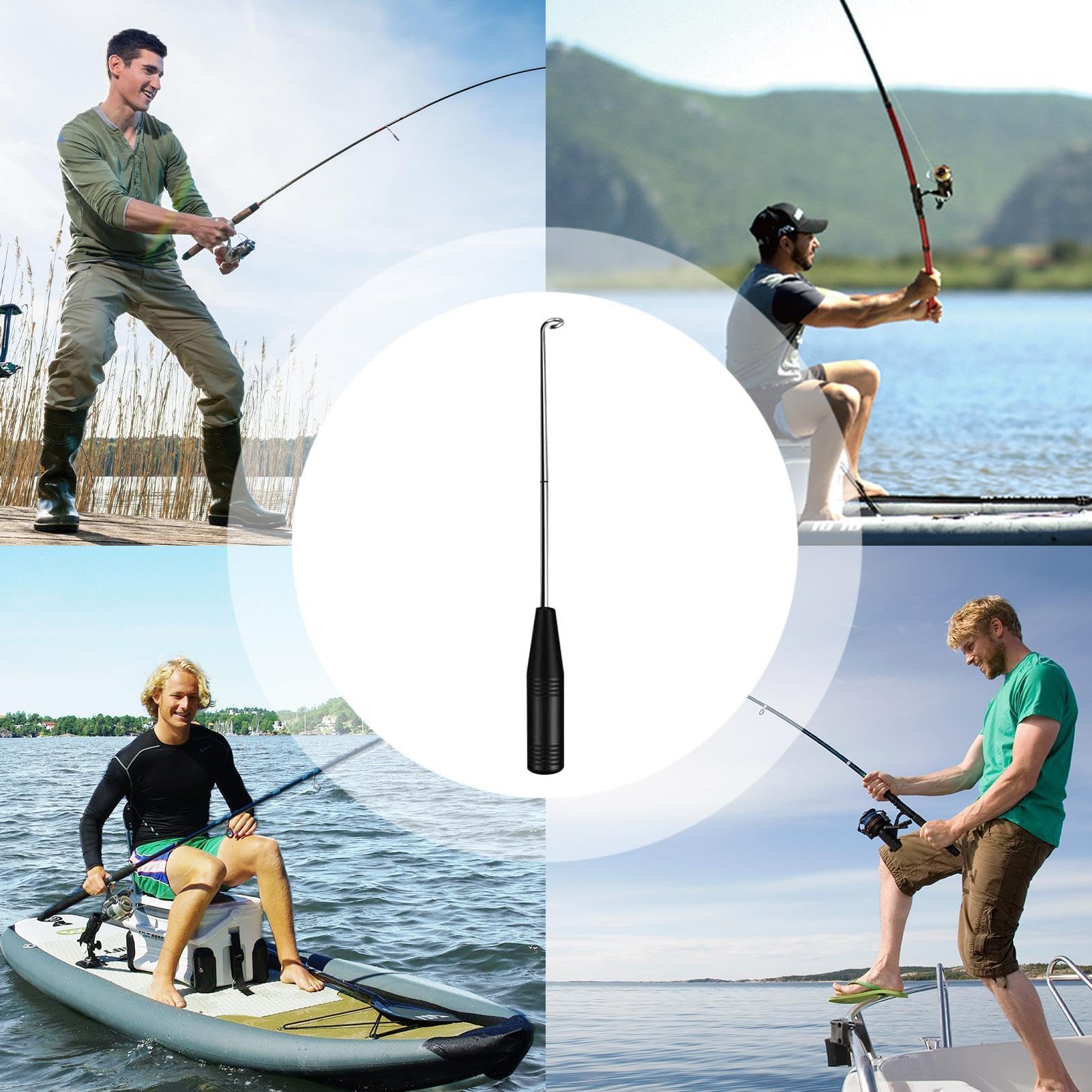 Lot De 2 Décrocheurs D'Hameçons En Acier Inoxydable – Portable, 17 Cm, Pour Pêche En Mer Et Rivière