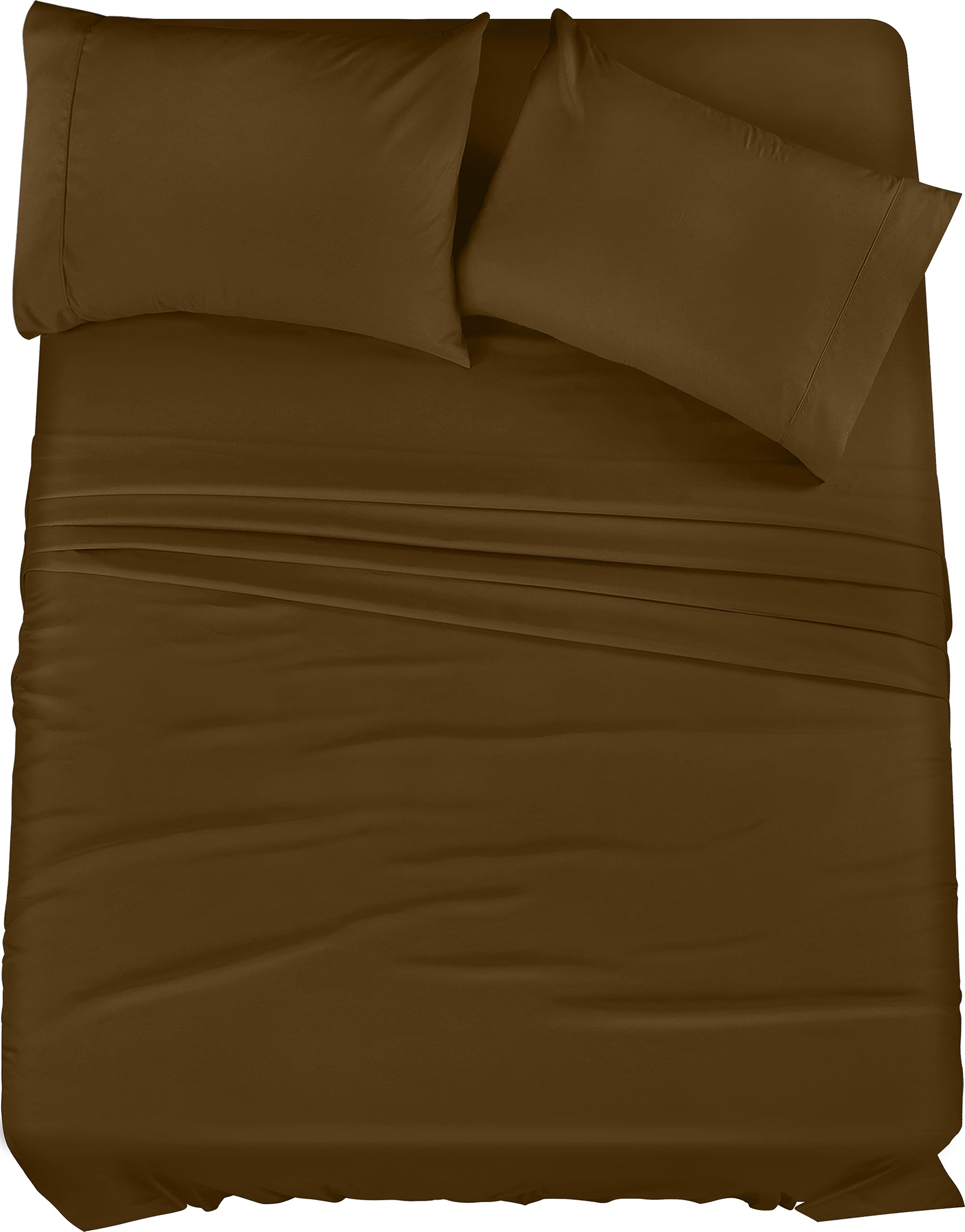 Utopia Bedding Queen Sheet Set – 4 Piece Bed Sheets for Queen Size Bed, Soft and Breathable Microfiber, Includes 1 Fitted Sheet, 1 Flat Sheet and 2 Pillowcases (Mocha)