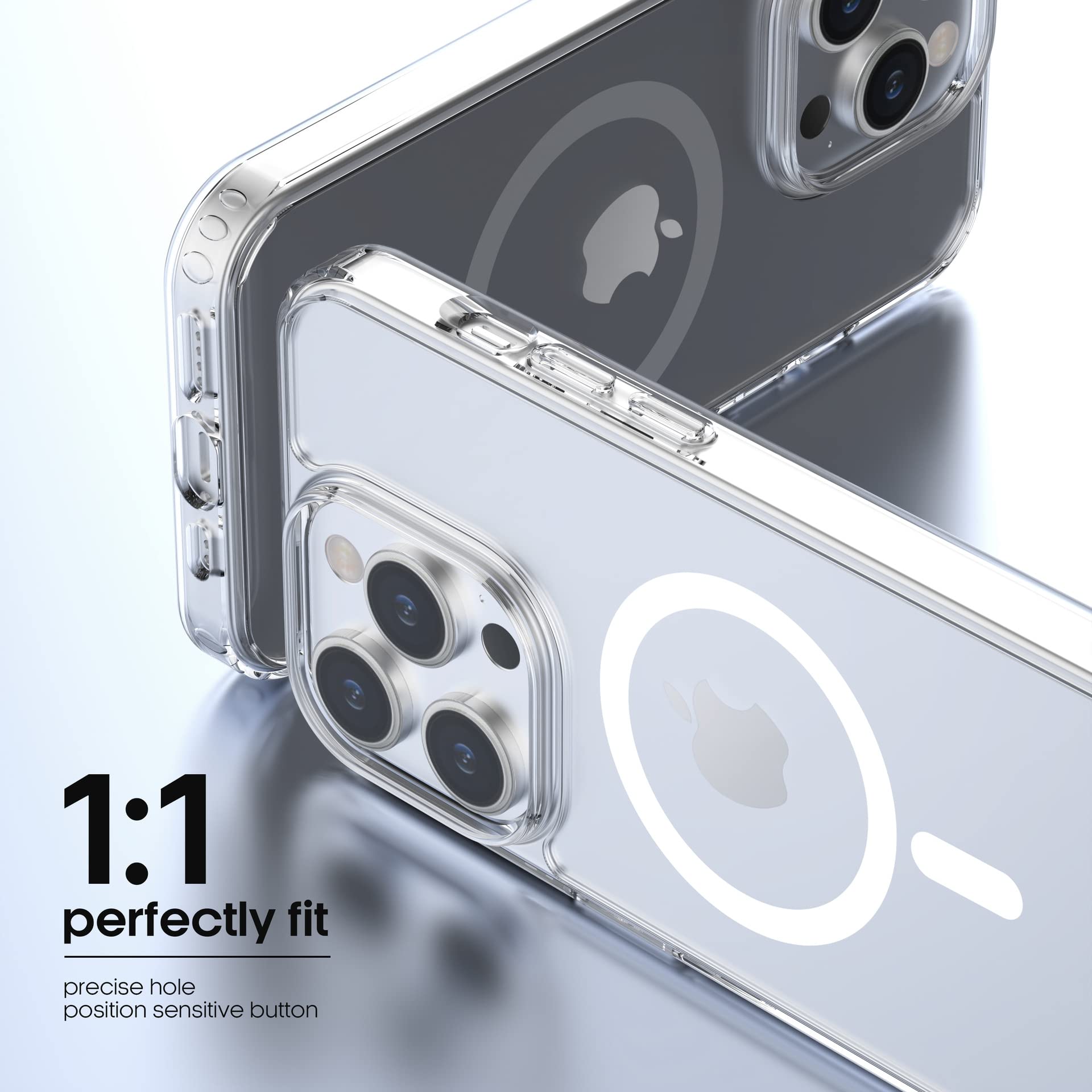 Custodia Magnetica Trasparente Antiurto Per IPhone 14 Pro 6,1'' - Compatibile MagSafe E Ricarica 15W - 4