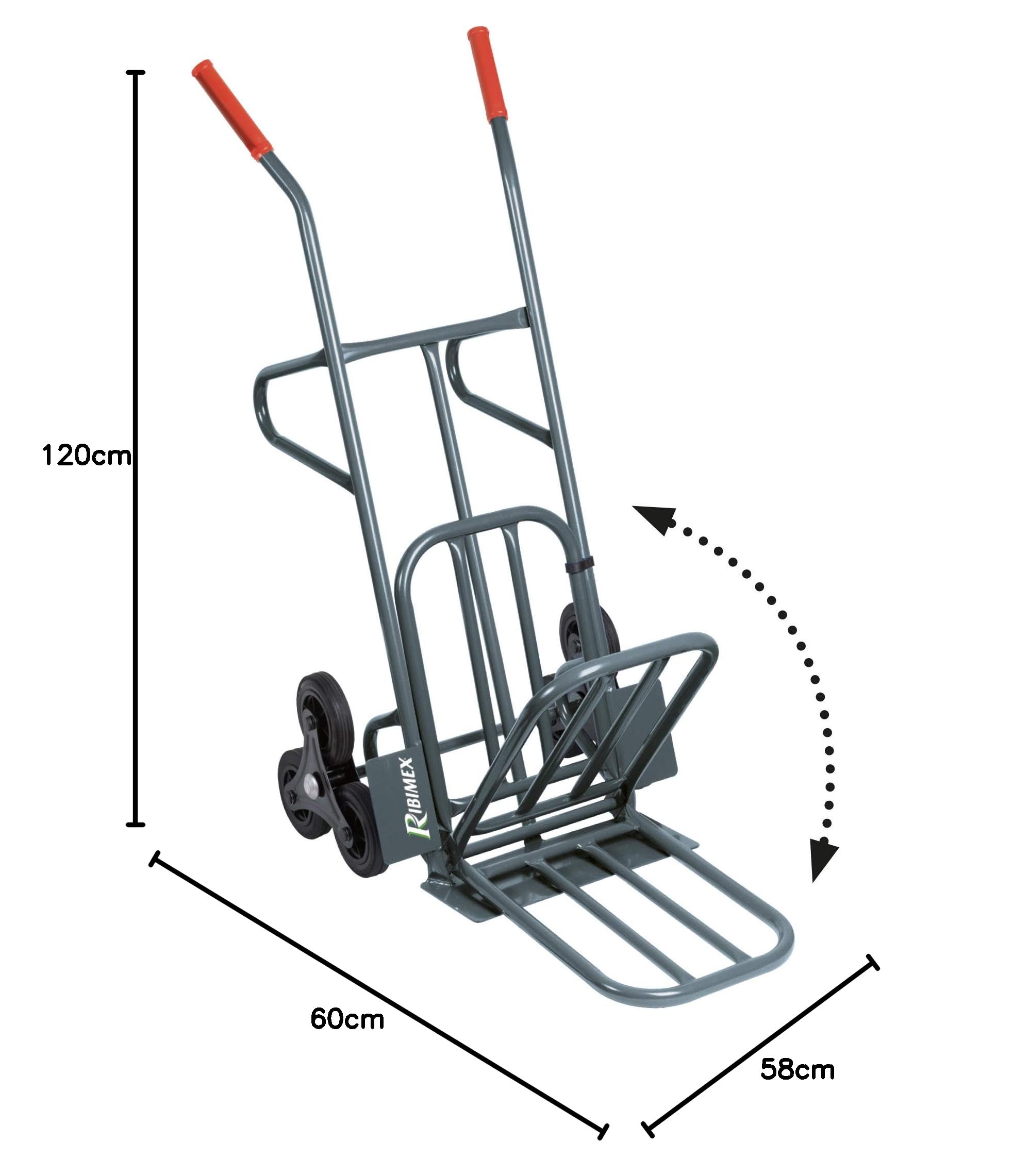 RIBIMEX - PRCD6R – Carro de 6 ruedas con capacidad de carga – 250 kg