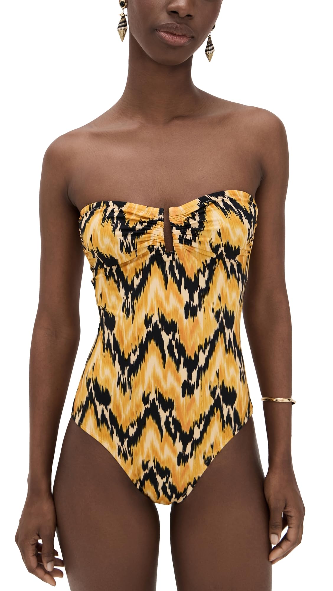 Ulla Johnson Womens Monterey Strapless Maillot One Piece