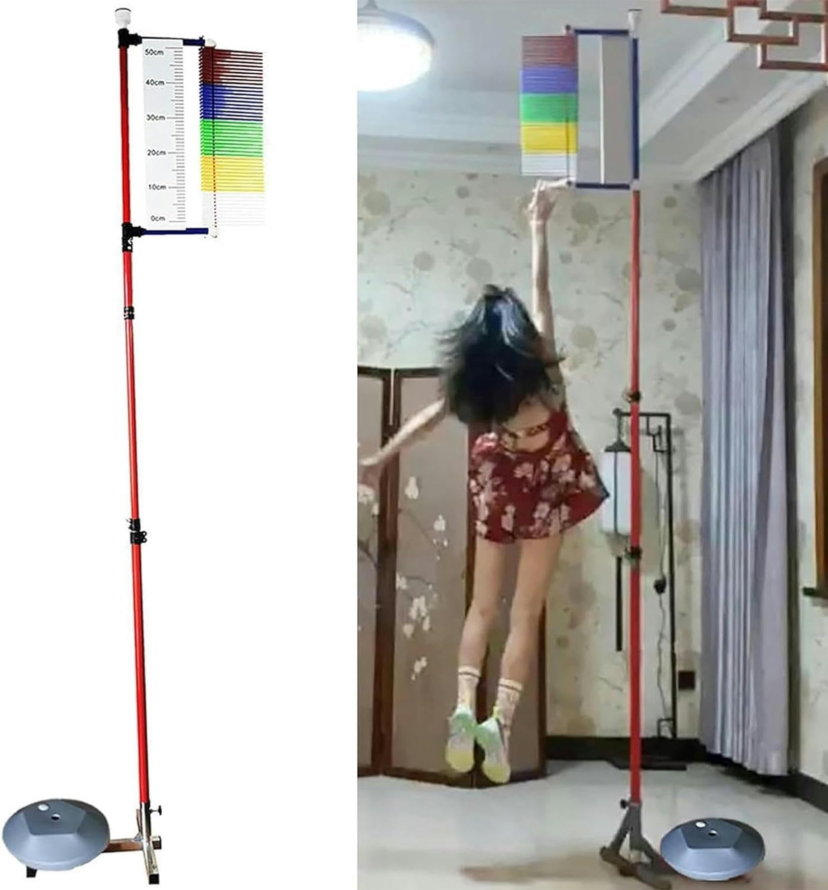 Testeur de saut vertical de 1,2 m à 3,5 m avec poteau de réinitialisation pour le volley-ball