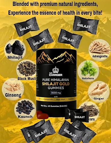 Miniatura 4 de Shilajit - Gomitas para hombres y mujeres  3000 mg Shilajit orgánico puro del Himalaya con Ashwagandha Gokshura  Sin OMG, sin azúcar añadida  Más de