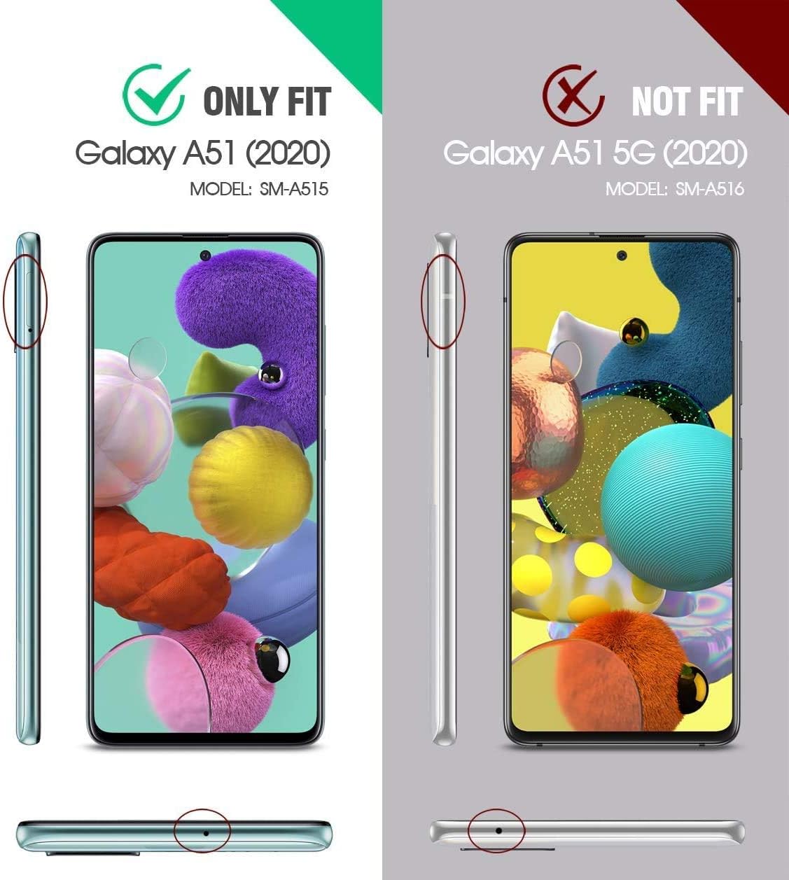 LeYi Compatible with Samsung Galaxy A51 Case (Not Fit A51 5G), Samsung A51 Case with 2 Tempered Glass Screen Protector, 360 Full Body Shockproof Bumper Crystal Clear Phone Cases for A51