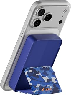 URBN 10000 mAh Stand Magsafe Power Bank with Foldable Stand | 15W Fast Wireless Charging |Strong Magnetic Hold | Type C Input/Output | Pass Through Charging | MagTag Ring Included | (Blue Camo)