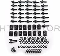 Vista 2 de HTTMT MT215-011 - Kit de pernos de carenado de motocicleta negro compatible con YZF R1 YZF-R1 2002 2003