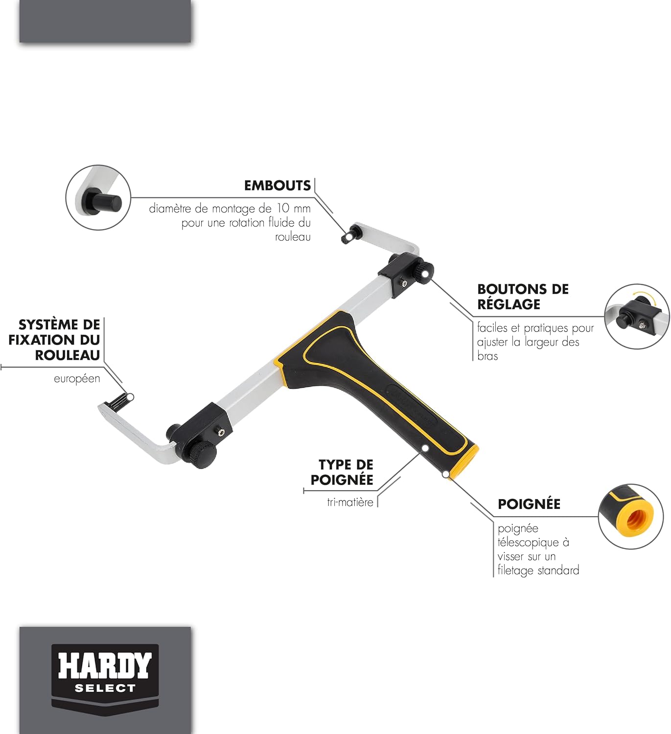 Adjustable Handle for Large Wheels 31-46 cm