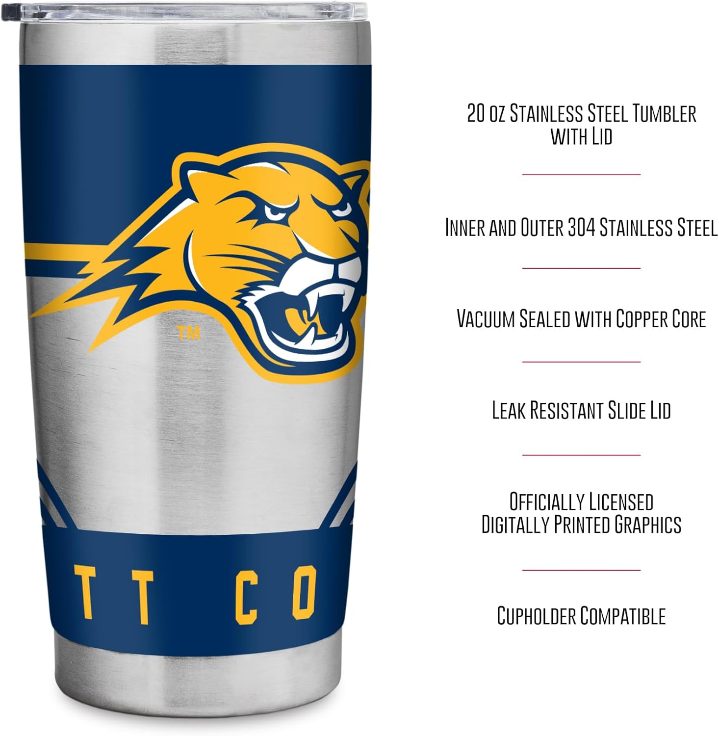 Rico Industries NCAA Drew Rangers Standard 20oz Stainless Steel Tumbler with Lid - Great For Coffee, Tea, Water or Cocktails - Image 7