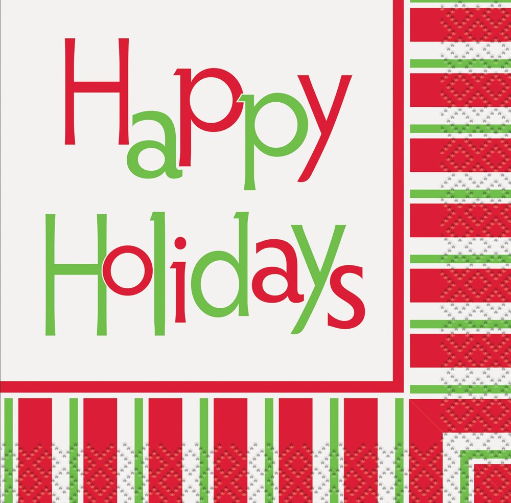 Unique Happy Holidays 24 Beverage Napkins46881