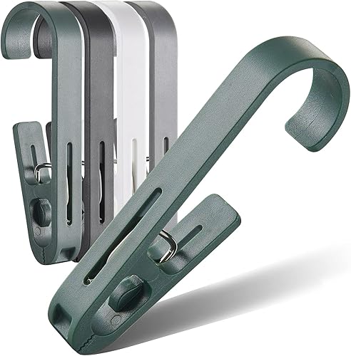 Miniatura 8 de MaxSparkling life Pinzas grandes para toallas, 12 ganchos multiusos para ropa, gancho de plástico resistente. Gancho en S para cortina de ducha,