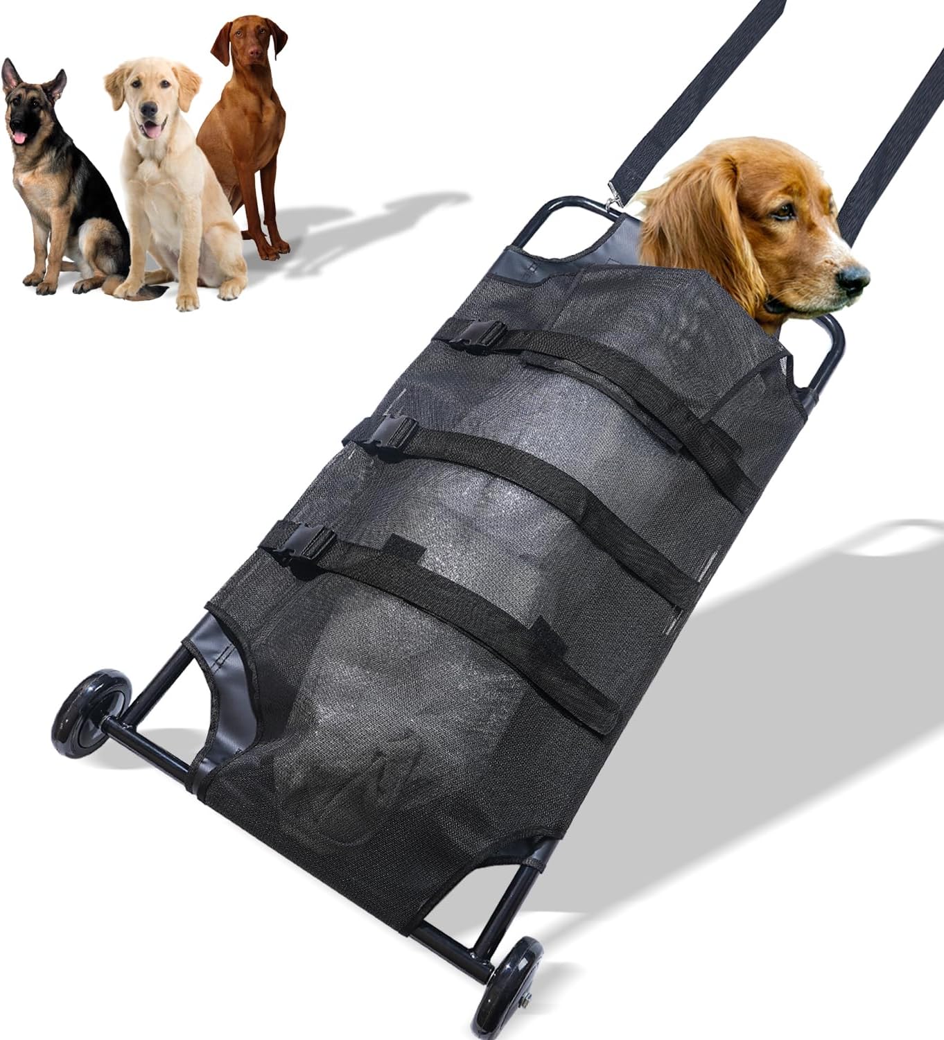 Pet Transport Stretcher,Dog Stretcher for Large Dogs,Transport Trolley Animal,Maximum Load is 250 lbs.,Pulley 45"x22",Pet Rescue Stretcher Veterinary Transport Trolley(Foldable)