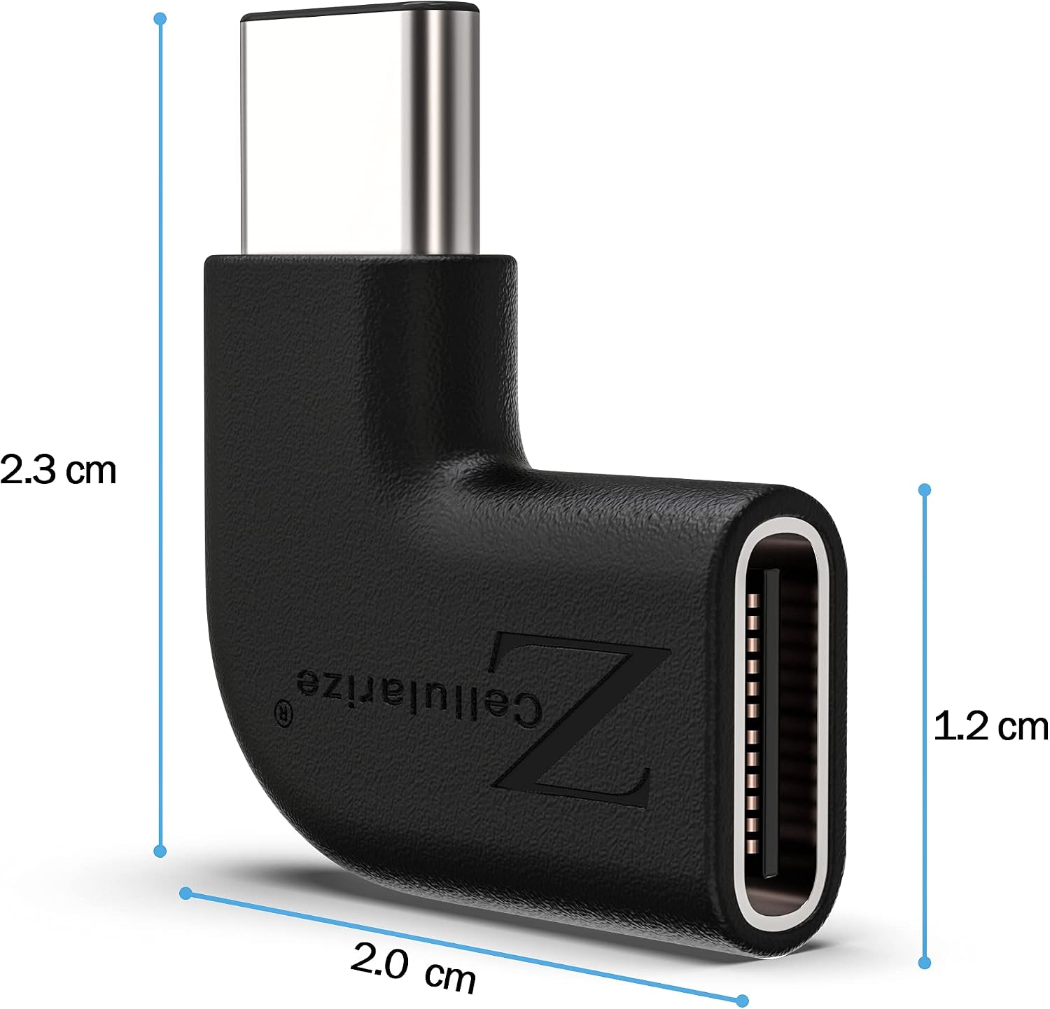 Cellularize Right Angle USB C Adapter (3 Pack) USB C 90 Degree Adapter 40Gbps Low Profile Male to Female Extender 100W Thunderbolt 4/3 Data for Steam Deck Switch Notebook Tablet Mobile Phone