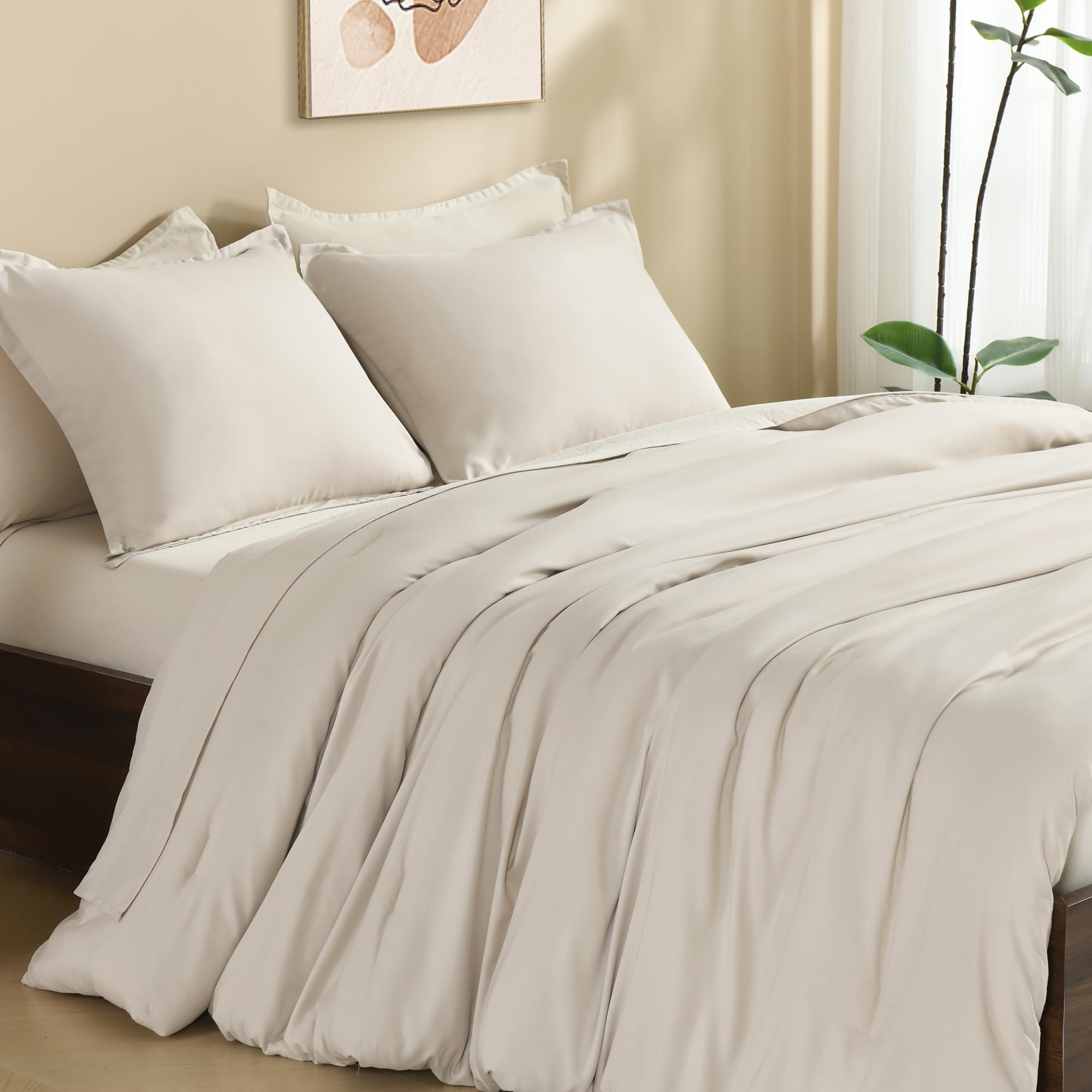 Set Copripiumino Floreale King Size 3 Pezzi Drucon - Microfibra Morbida, Leggera, Reversibile 264x228 Cm + Federe