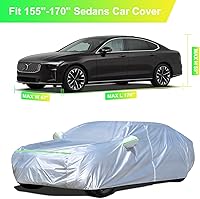 Vista 2 de Funda para automóvil sedán (155-170 pulgadas), ajuste universal, impermeable, Dupont Oxford, todo tipo de clima, protector de granizo, protección