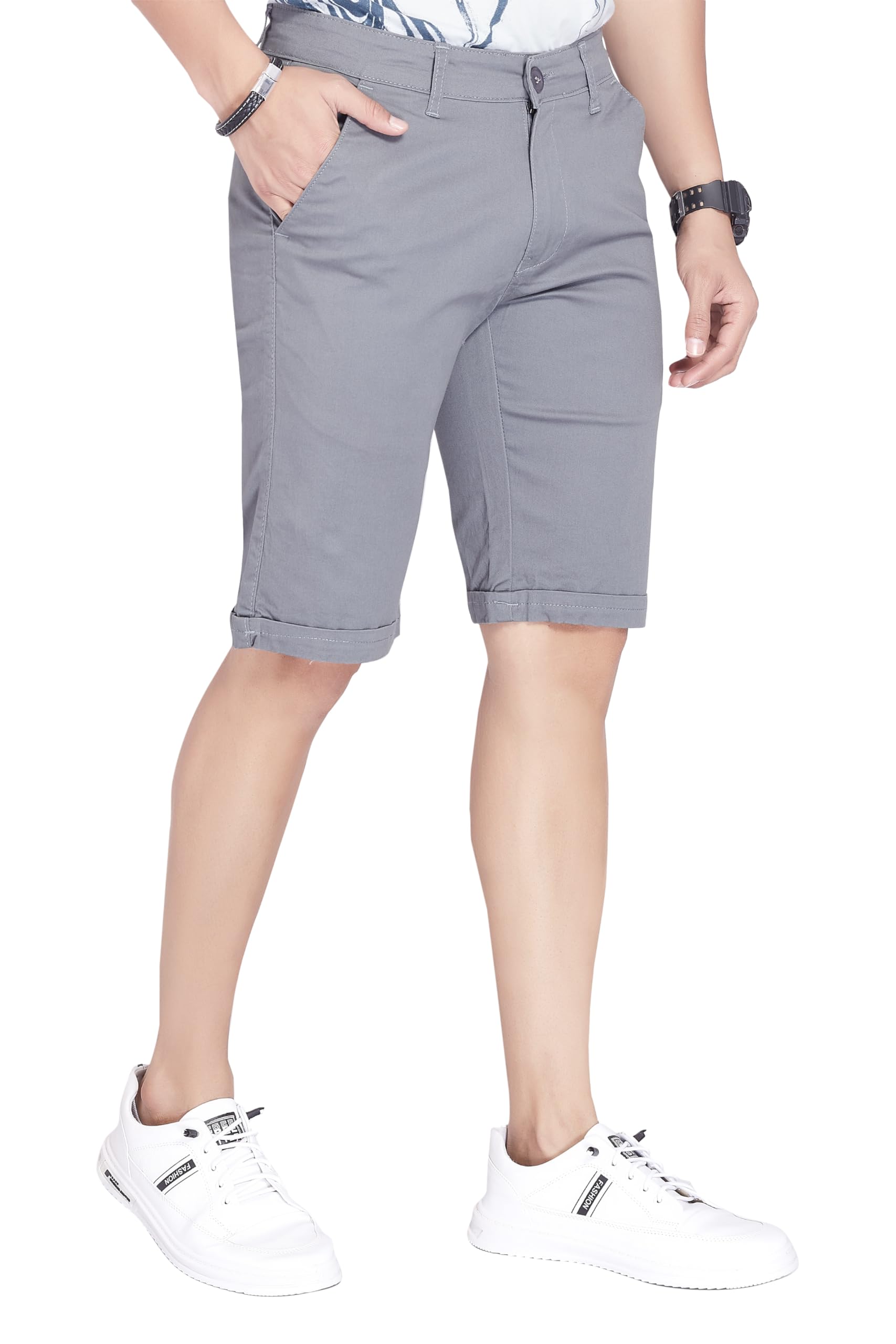 Men's Regular Fit Cotton Chinos Shorts-image-46