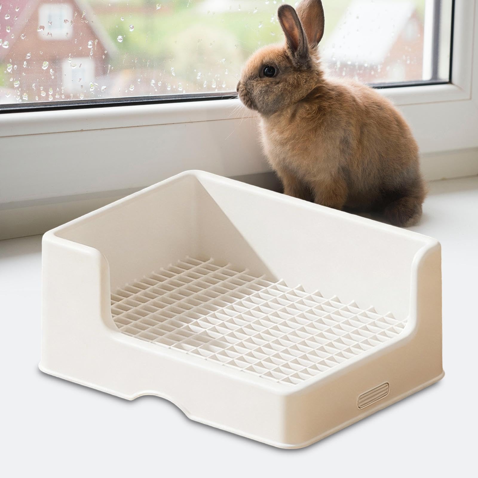 LOVIVER Vassoio per Urinare, WC per Coniglietti Facile da Installare per Furetti, Accessori per Animali Domestici, Cincillà, 41x31x17.5 Cm