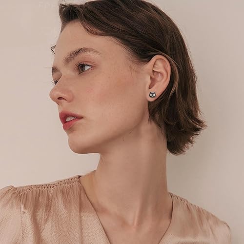 Miniatura 4 de Aretes de plata de ley con diseño de dinosaurio, tortuga, oveja, libélula, panda, conejo, hongo, gato, araña, aretes hipoalergénicos, joyería para