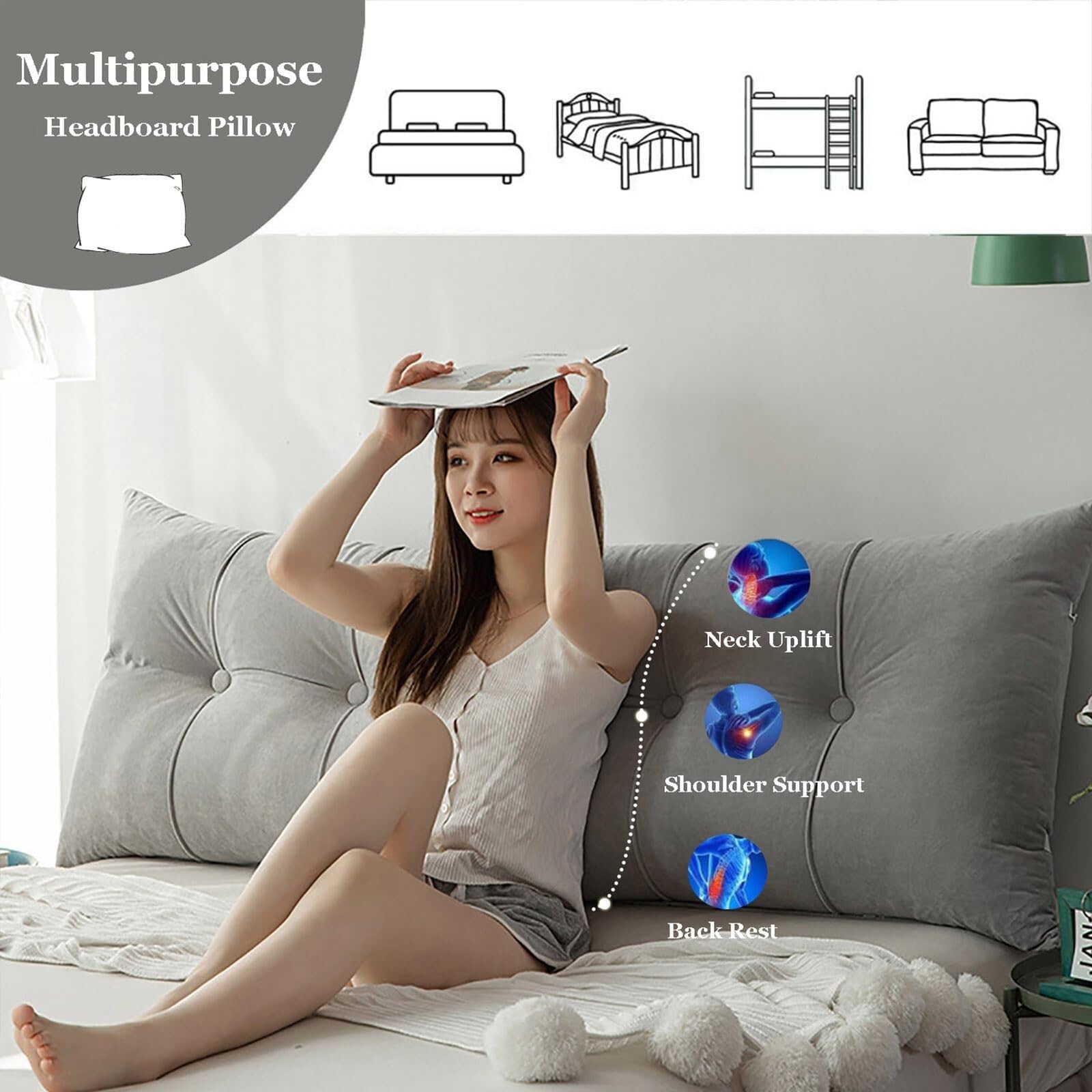 Homezo - Cuscino Ergonomico Per Dormire, Cuscino Ortopedico Regolabile - 3