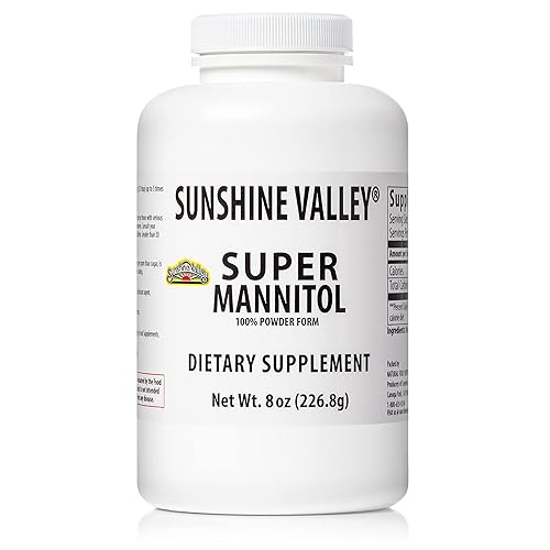 Sunshine Valley Super manitol en polvo, edulcorante artificial natural y saludable, sustituto de azúcar ultra puro, suplemento dietético de bajo